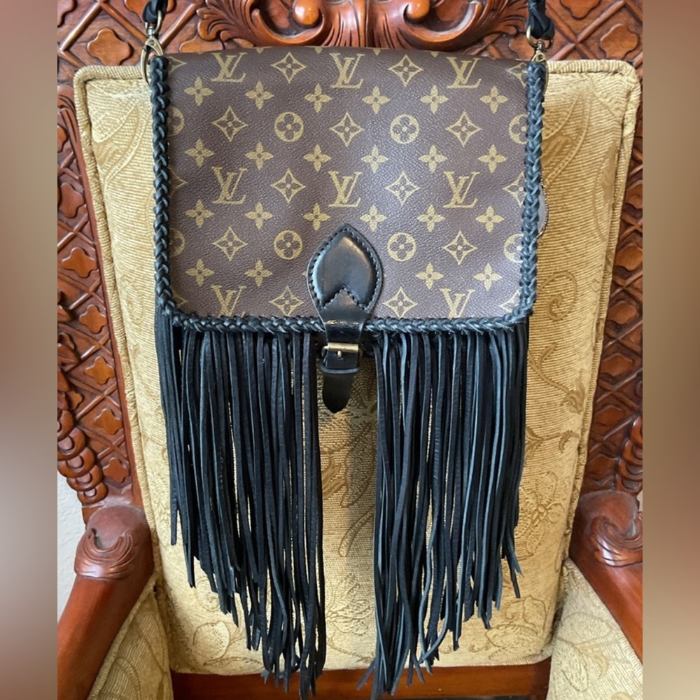 Over 65% off! Louis Vuitton Brown/Black Custom Fringe Monogram Bag Retails $2649